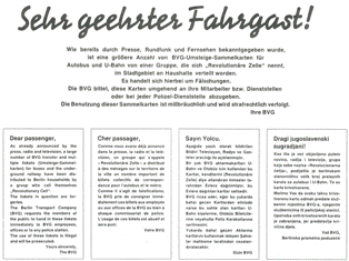 Infoflyer der BVG in Reaktion auf die falschen USk (7/1975)
