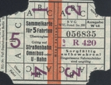 bersicht der Fahrkartenmuster (Sammelkarten) von 1945 - 1975