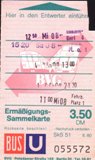 bersicht der Fahrkartenmuster (Sammelkarten) von 1976 bis 1992