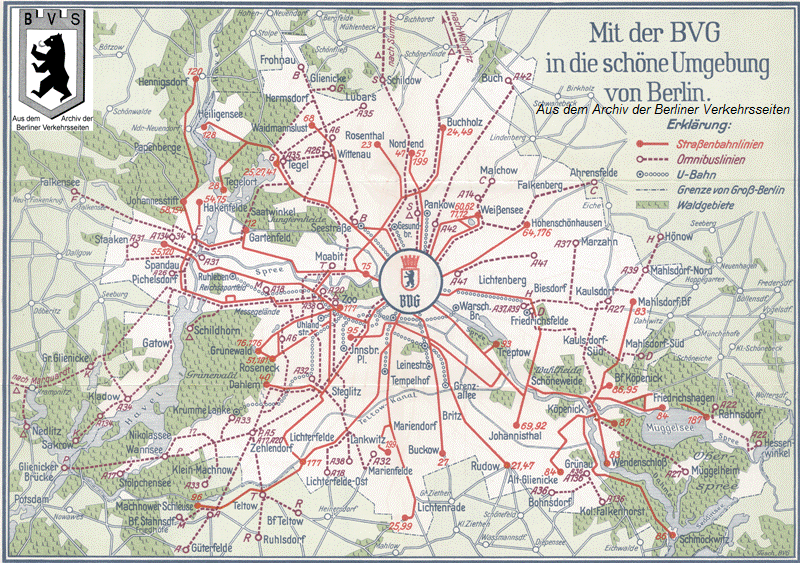 BVG Ausflugskarte 1938