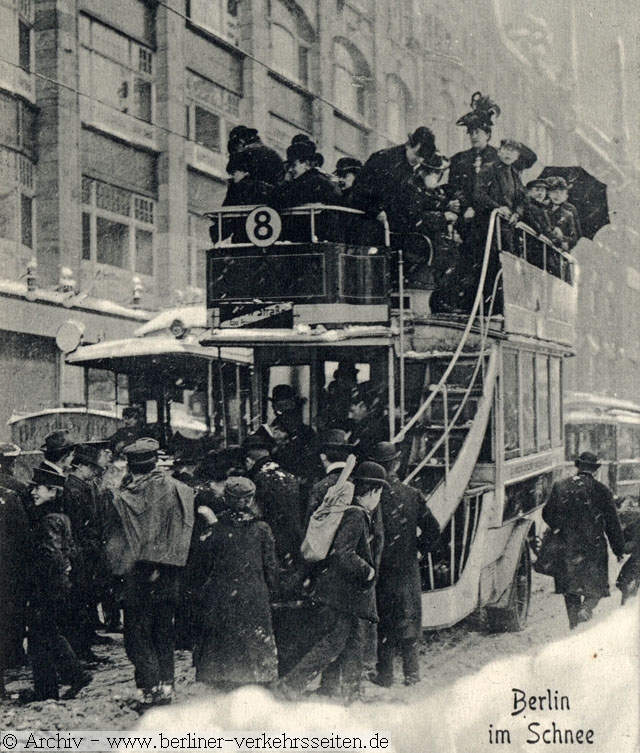 Winter 1912/13: Bei Bahn und Bus behinderte die Verkehrsmittel