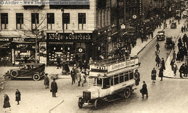 Unter den Linden Ecke Friedrichstr. Linie 4 (1920)