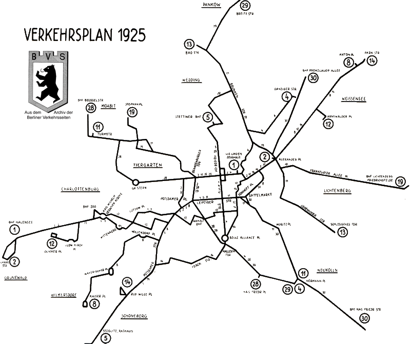 1925: Liniennetz der ABOAG