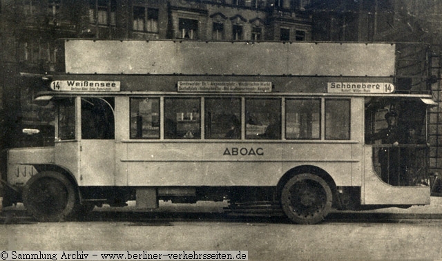 Omnibus der ABOAG Linie 14